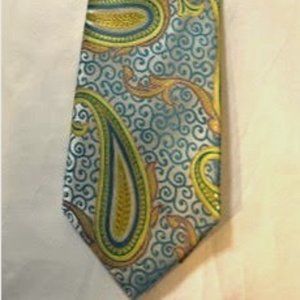 Verse 9 men's tie paisley light blue and yellow